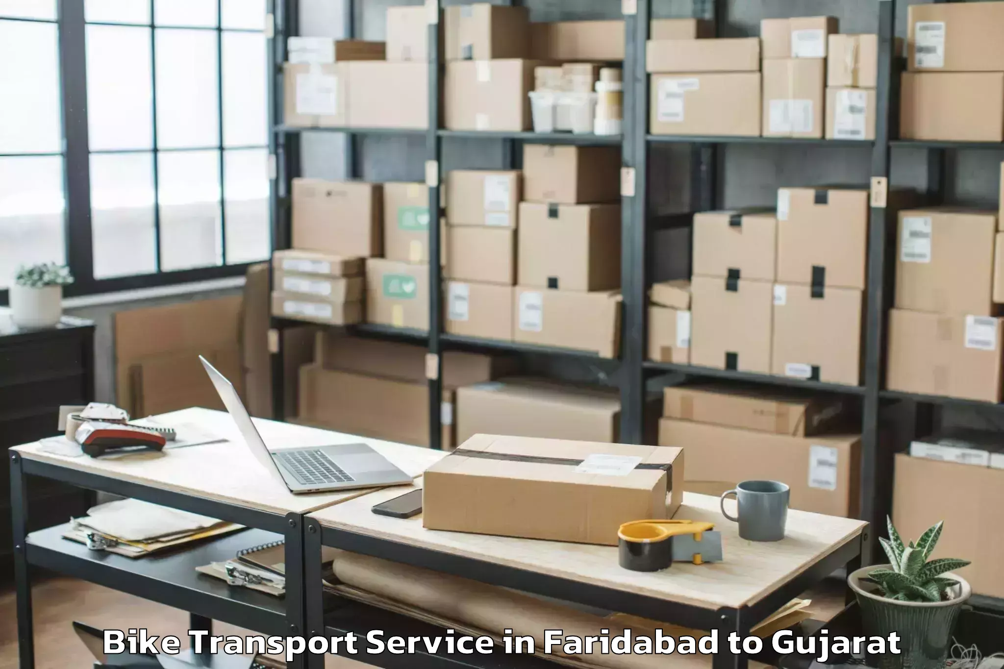 Reliable Faridabad to Kandla Bike Transport